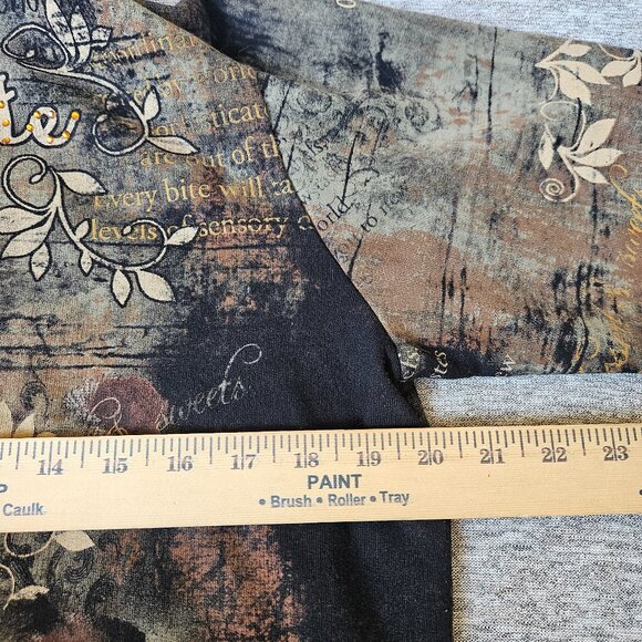 Jess & Jane Jacket Womens XL Artsy Zip Rhinestone Chocolate Sweater Dark Floral - Picture 7 of 9